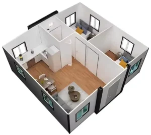 Expandable Breathable Steel Container-Mounted Movable House for Office Building and Apartment Use