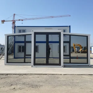 Expandable Container House Double Wing Folding Container House 20ft 40ft for Mining Camp Construction Site Worker Dormitory