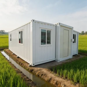 Expandable Container House Luxury 3 Bedroom Prefab Home for Private Villa Living 40ft Double Wing Expandable Container House