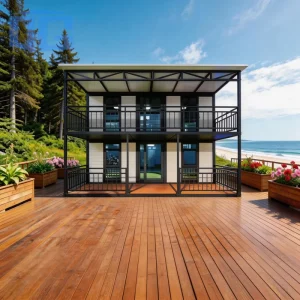 Expandable House 3 Bedroom 2 Floor Expandable Container House Tiny Home French Window Bathroom With Balcony Terrace