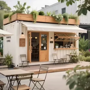 Expandable Prefabricated Contemporary Container House for Mobile Office, Breakfast Shop, or Flower Shop