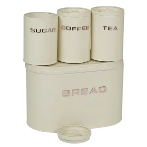Extra Large Iron Modern 3-Piece Airtight Durable Foldable Easy Clean Bread Box & Canister Set for Kitchen Storage