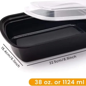 Extra Large Single Layer Rectangular Food Storage Container 1-3L Plastic Lid Eco Friendly Freshness Preservation