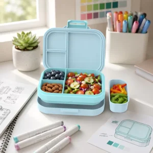F15 Creative 5-Compartment Bento Box BPA-Free Leakproof Lunch Container Snack Storage for Designers Artists Students School