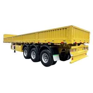 FEICHI 3 Axle 60 Ton Carbon Steel Side Wall Semi Trailer (with 1.2m Front Headboard) Mechanical Suspension for 20ft/40ft