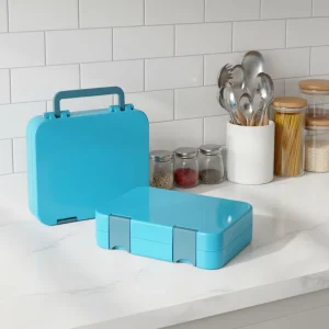 Factory BPA-Free Tritan Bento Lunch Box with PP Lid, Microwave Safe, 6 Compartments, for Kids