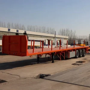 Factory Customize 40ft 45ft Container Flatbed Semi Trailer Tri Axles Truck Trailers for Sale