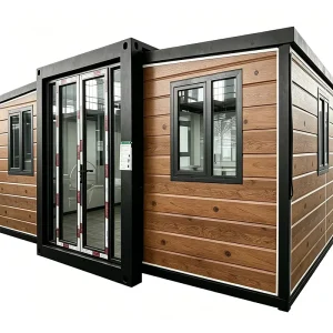Factory Direct 20ft Double Wing Expandable Container House Prefab Folding Home Full Bathroom Kitchen School Bedroom Living Room