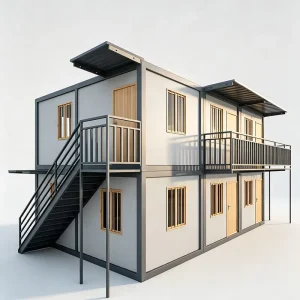 Factory Direct Custom Layout Flat Pack Container House 2-Story Open Concept Seaside Homestay Plastic Steel Window Balcony Hotel