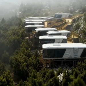 Factory Direct Sale Stackable Solar Powered Off Grid Space Capsule House Factory Price for Southeast Asian Island Resorts