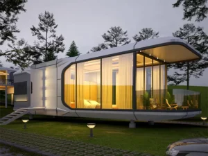 Factory Direct Space Pod Hotel with Cross Ventilation Design and Insect Screen Prefab Capsule House for Island Eco Resort