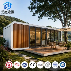 Factory Direct Supply High Quality Prefabricated Apple Cabin Container House Modern Design 5 Year Warranty Residential Hotel Use