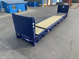 Factory Direct Supply Industrial Folding Flat Platform 40′ Flat Rack Shipping Container Collapsible Ends