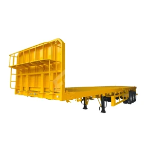 Factory Price 3Axle Steel Flatbed Semi-trailer 40T 20ft/40ft Container Ready Cargo Transport FUWA Axles Flat Bed Trailers