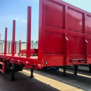 Factory Price 4 Axle 20Ft 40Ft Container Flatbed Trailer 50 Ton 60Ton Capacity Flat Bed Semi Trailer With Container Lock