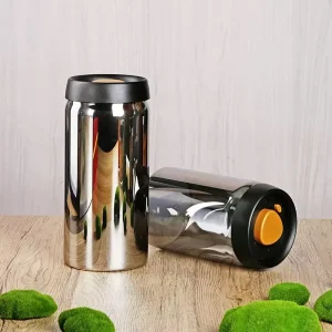 Factory Price High Borosilicate Glass Coffee Bean Storage Jar Vacuum sealed Black Lid Clear Pantry Dry Food Storage