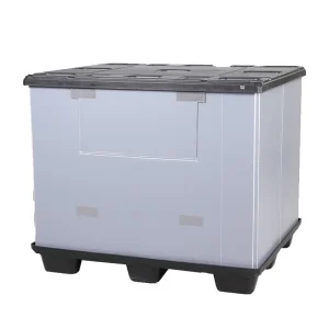 Factory Price Plastic Sleeve Box Folding Bulk Shipping Container Plastic Jump Bin With Lid Large Collapsible Plastic Pallet Box