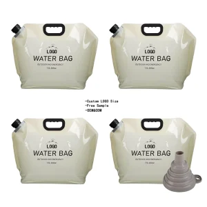 Factory Reusable Plastic Spout Pouches Valve Custom Logo 8L Foldable Water Bag Industrial Outdoor Liquid Packaging