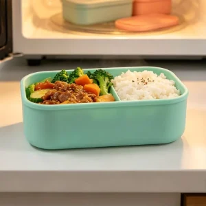 Factory Silicone Food Storage Container BPA Free Heatable Reusable Lunch Box with Seal Lid