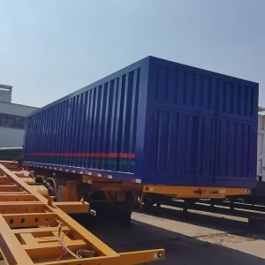 Factory Supply 3 Axle Steel Box Semi Trailer Heavy Duty Enclosed Cargo Dry Van for Bulk Cargo Transport