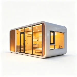 Fashion Style Custom Container Type Apple Capsule House Mobile Modular Modern Eco friendly Office Building Hotel Villa