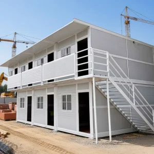 Fast Assemble Modern Folding Container House with Sandwich Panels & Steel Security Doors for Hotel Office Living Use