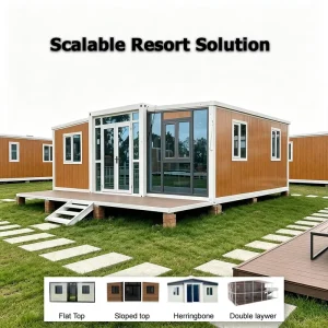 Fast Assembly Deployment 20ft Expandable Container Pod with Smart Glass for Airbnb Resort and Modern Garden Studios