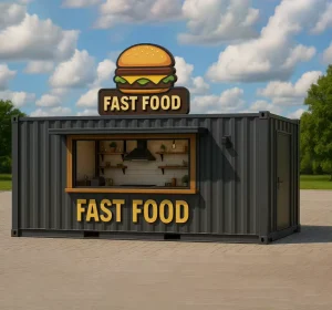 Fast Food Container House Modern Luxurious Hamburger Restaurant Prefabricated House Interior Design 20ft bar Container Shop