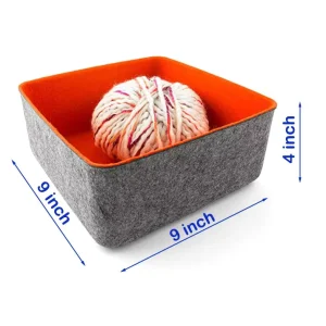 Felt Storage Organizer Box Foldable Household Office Sundry Storage Bin Multi-purpose Container Ideal for Halloween Holiday