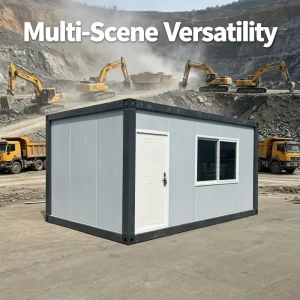 Fireproof MGO Board Detachable Flat Pack Container House 20ft with A1 Rated Rockwool Insulation for High Security Camp Building
