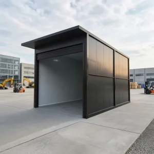 Fireproof Prefabricated Storage Building with Rockwool Insulation Metal Garage