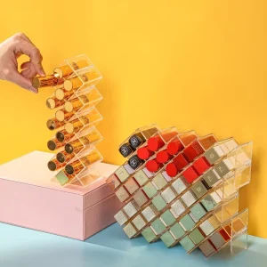 Fish-Shaped Vertical Lipstick Rack, Multi-Grid Cosmetic Storage Box and Lip Gloss Display Stand