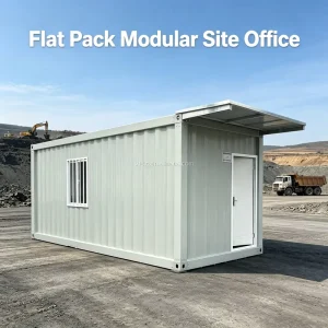 Flat Floor 6 in 1 Multi Function Flat Pack Container Office Building with Sandwich Panel for Site Project Management Room