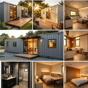 Flat Pack Modular A Frame House Customizable Size With Insulated Walls and Panoramic Glass Windows for Project and Commercial Use