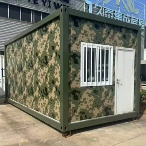 Flat Top Fully Assembled Camouflage Prefab Portable Tiny Home Container for Villas and Houses