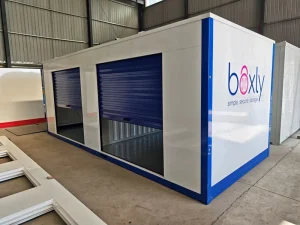 Foldable 20 ft Rolling up Two Side Doors With Divider Wall Collapsible Stackable Self Storage Portable Storage Container