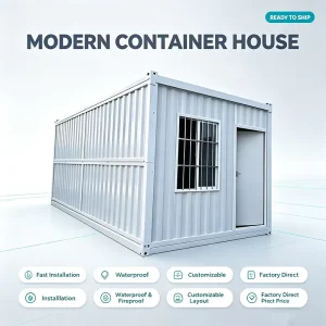 Foldable Container House 20ft Prefab Modular Home Waterproof Fireproof Portable Cabin Modern Mobile Living Room Bedroom Mall