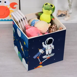 Foldable Fabric Organizer Bin Collapsible Closet Systems Large Printed Storage Container Cube Kids Toys Storage Baskets