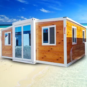 Folding 40ft 20 ft Prefab Expandable Homes Villa 3 Bedroom Hurricane Proof With Bathroom Shipping Container Home