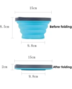 Folding Bowl Outdoor Eco friendly Ultra lightweight Silicone Lunch Box Microwave safe Bento Box Food Storage Container Box
