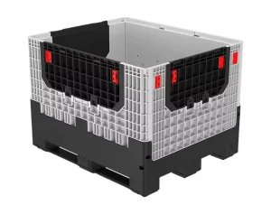 Folding Bulk Shipping Container Plastic Bin Large Collapsible Plastic Pallet Box With Lid
