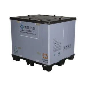Folding Bulk Shipping Container Plastic Bin Large Collapsible Plastic Pallet Box With Lid