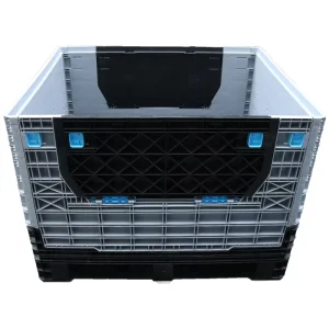 Folding Bulk Shipping Container Plastic Jump Bin With Lid Large Collapsible Container Plastic Pallet Box