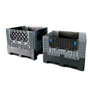 Folding Bulk Shipping Container Plastic Storage Bin With Lid Large Collapsible Container Plastic Pallet Box
