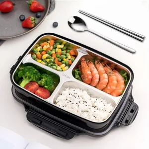 Food Container Bento Lunch Box 304 Stainless Steel Lunch Box BPA Free Food Grade Easy to Carry for Travel & Home Use