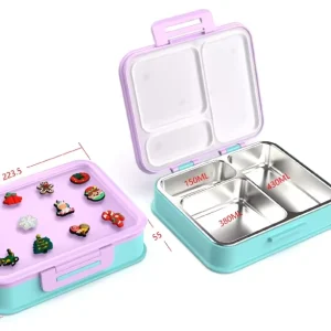 Food Container Bento Lunch Box 304 Stainless Steel Lunch Box for Adults Metal Tiffin with Toy Box