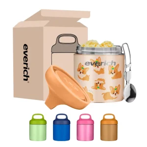Food Grade 304 Stainless Steel Double Wall Vacuum Insulated Lunch Box BPA Free Wide Mouth Heatable Kids Hot Food Jar