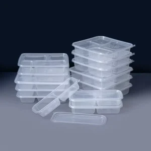 Food Grade Disposable Container Plastic Take Away Prep Storage Clear With Lids PP Leak Proof Microwaveable Safe 12 3 4 Lunch Box