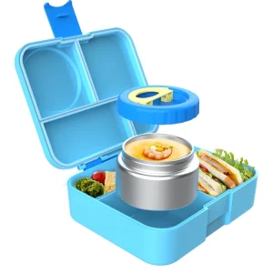 Food Grade Leak Proof Kids Lunch Box Bento Box Plastic Food Container Bento Lunch Box With Thermos Set
