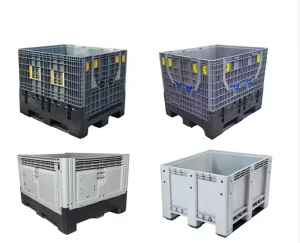 Food Grade Plastic Crate Wheels Standard Size Stackable Foldable Structure